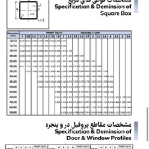 فروش زیر قیمت و رقابتی قوطی پروفیل لوله